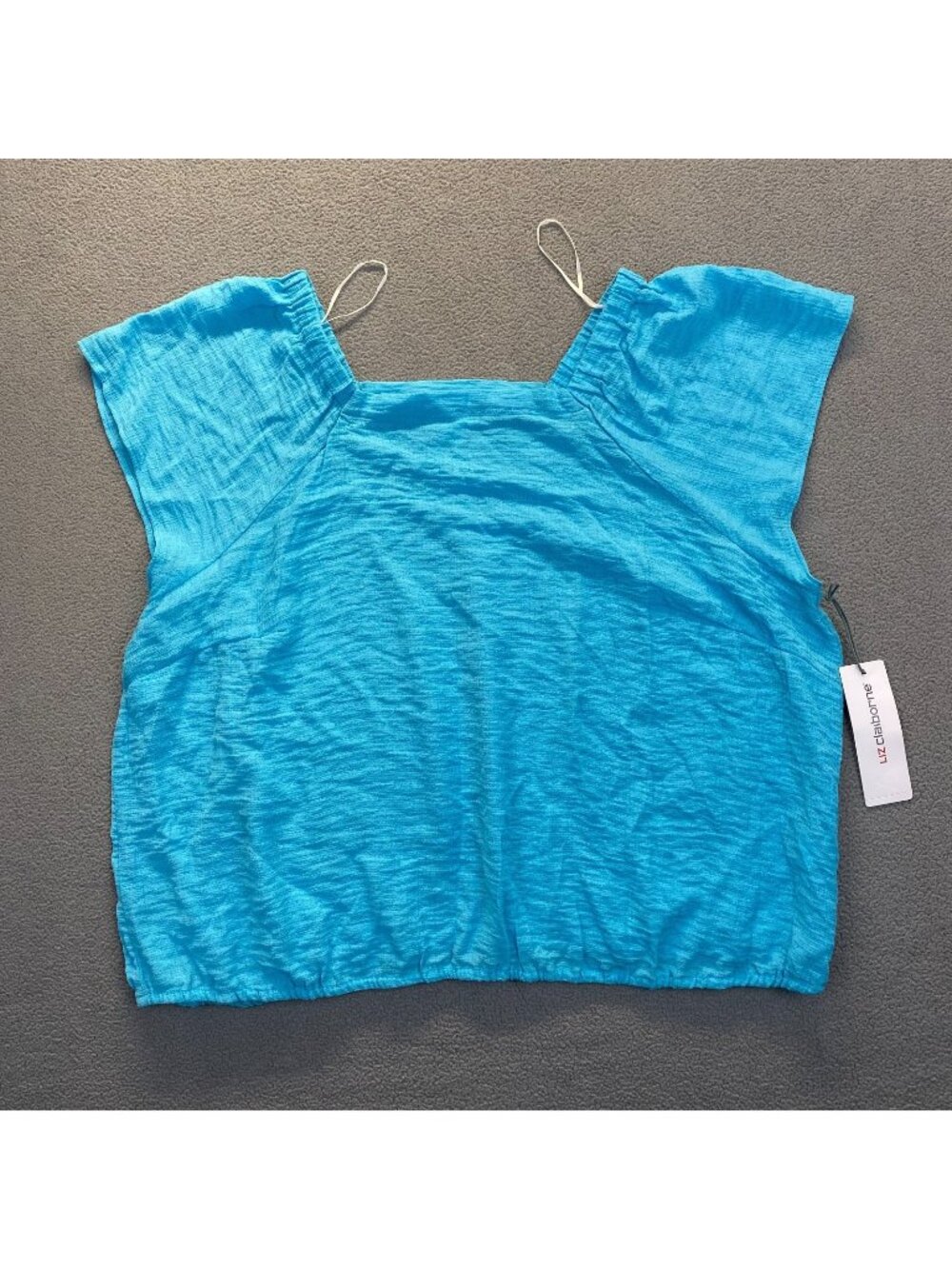 Liz Claiborne Women Top Size XXL Blue Short sleeveless,Blouse,Rayon,Casual